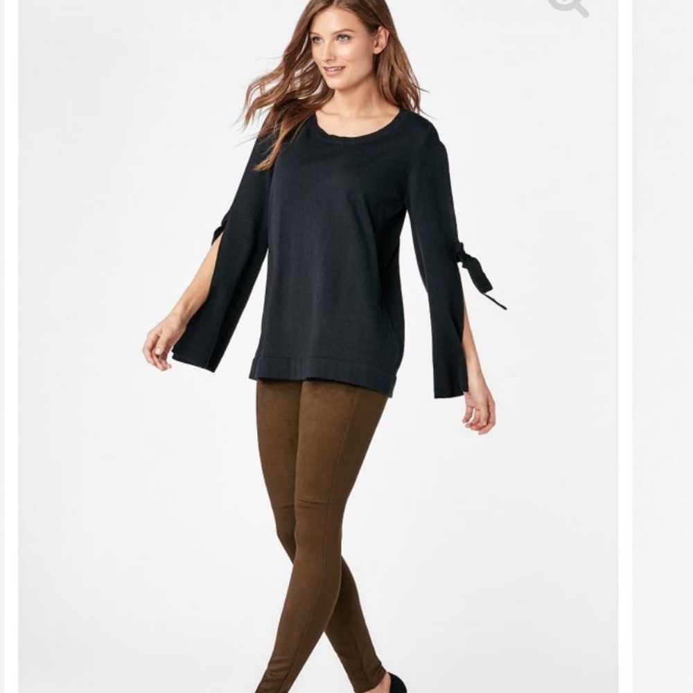 NWT Knit Sweater w/ Open Slit Sleeves & Tie detail - Picture 2 of 8